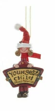 KURT S ADLER MOM'S FAVORITE YOUNGEST CHILD GIRL HAND PAINTED CHRISTMAS ORNAMENT