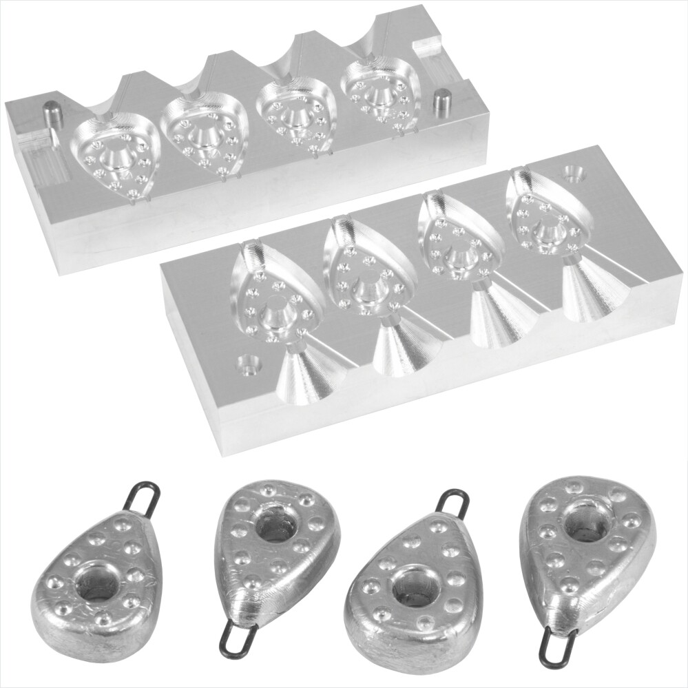 DIY Fishing Mould CNC Aluminium Carp Lead Bump Pear Weights