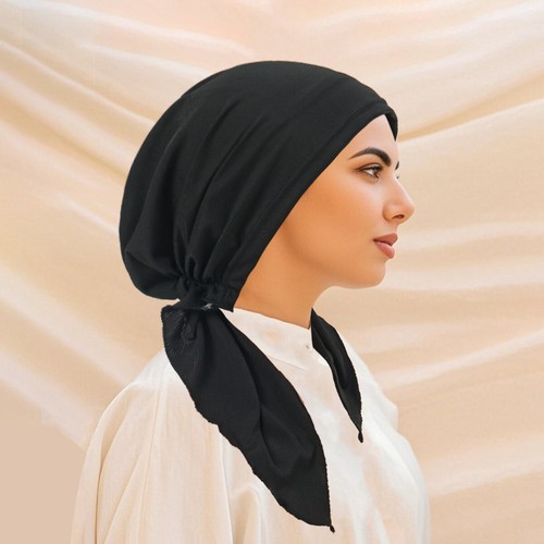 Muslim Women Elastic Pre-Tied Turban Cap Hat Wrap Hair Loss Head Bandana Bonnet - Picture 69 of 72