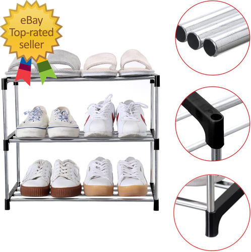 Stapelbares kleines Schuhregal Eingang Flur und Schrank platzsparende Aufbewahrung und O - Bild 5 von 8