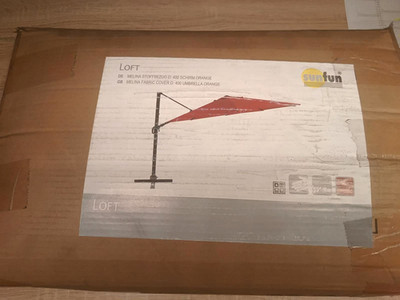 sunfun Melina Schirm Stoffbezug D: 400 cm Farbe nach Wahl: Orange/Grau/Anthrazit