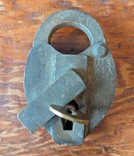 Bureau of Industrial Alcohol B.I.A.  Vintage Brass Padlock Slaymaker