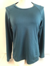 Spyder Active Women  s Crew Neck Long Sleeve Shirt Thumbhole Teal Size Medium