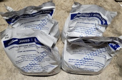x4 3lb. JorVet Soda Lime Carbon Dioxide Absorbent Granules For Canister Refill 