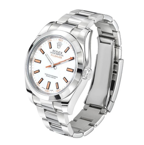 👑 Rolex Milgauss - White Orange - 40mm - 116400 - Full Set Ser...