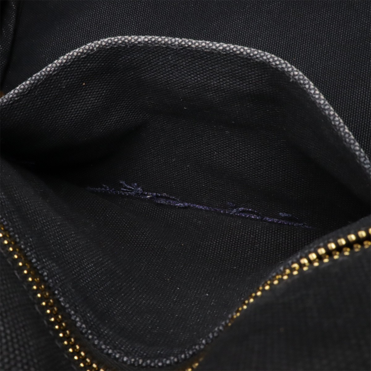 PRADA CANAPA Handbag 2WAY Shoulder Bag Crossbody Canvas NERO Black Gold Hardware thumbnail 8