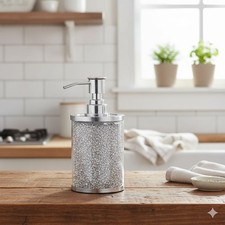 Luxury Soap Dispenser Diamond Mirrored crushed crystal Silver  (Limited edition)