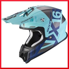 CASCO HELMET DA MOTO CROSS ENDURO MOTARD QUAD SCORPION VX16 AIR MACH CELESTO OPA
