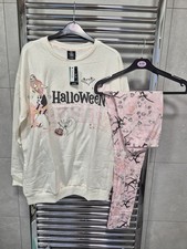Nightmare Before Christmas Ladies Pjs Pyjamas 2 Piece Set Jumper Leggings S 8 10