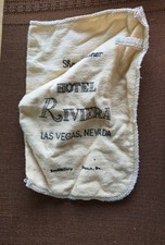 Rara bolsa limpiadora de zapatos de tela del Hotel Riviera Vintage Casino Las Vegas