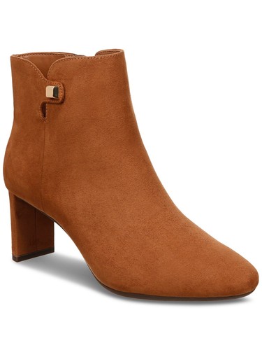 ALFANI Womens Brown Hardware Paam Almond Toe Block Heel Booties 8.5 M