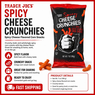 Trader Joe's Spicy Cheese Crunchies Gluten Free 7 oz