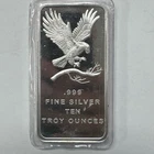 Eagle on Branch 10 Troy Ounce .999 Fine Silver Bar in Plastic