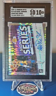 Magic Johnson Auto /17 SGC 10/10 2020-21 Donruss Optic Pulsar Prizm SSP