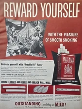 Pall Mall Cigarettes Couples Lakeside Tent Camping Fishfry Vintage Print Ad 1955