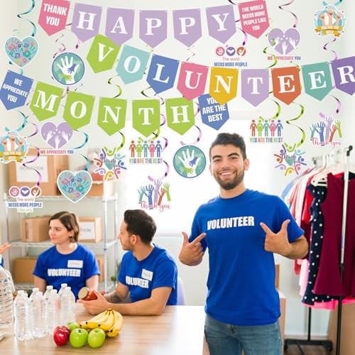 35 Pcs Volunteer Month Banner Appreciation Decorations Banner Thank You - Picture 7 of 7