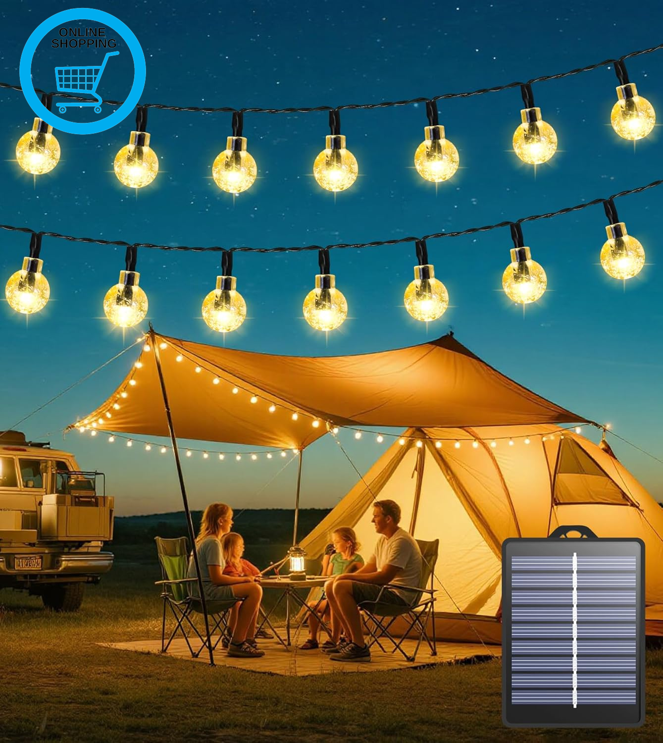 Solar Garden Lights Outdoor Waterproof, 10M 60LED Solar String Lights, Crystal B