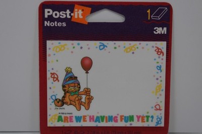 Garfield Post It Note ''ARE WE HAVING FUN YET''   1 Pad