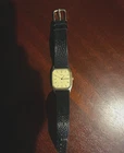 Timex LA Cell Men’s Vintage Wristwatch Square Face Gold tone Quartz Black band