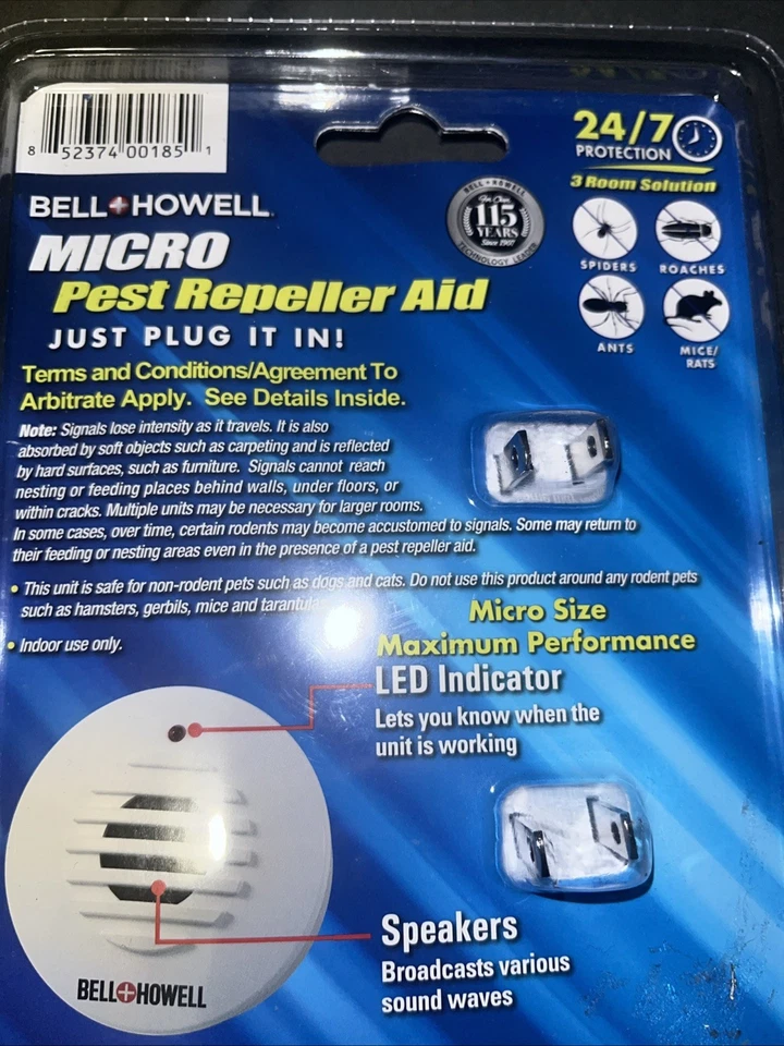 Bell & Howell Repelentes Ultrasónicos de Plagas Enchufables Paquete de 3 Repele Hormigas Ratones Foto 2 de 3