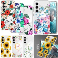 Customized Flower Clear Phone Case For Samsung Galaxy S24 S25 A17 A37 A26 Cover