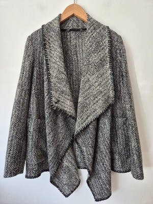 AllSaints Fischgrätmuster Wolle Alpha Roux italienische Stoff Freizeit Jacke Größe 8