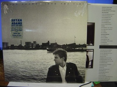 BRYAN ADAMS Into The Fire (1987) LP +Inner Sleeve Hype Sticker SHRINK