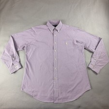 Ralph Lauren Shirt Mens 16 Purple Gingham Classic Fit Button Down Long Sleeve