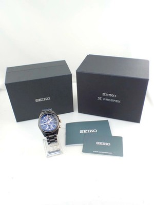 Seiko SBED013 42mm Black GPS Solar Chronograph Men's Stainless Steel Watch
