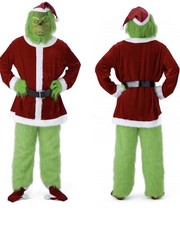 Christmas The Grinch Complete Costume Santa Claus Costume Adult SIZE: L - 2XL 