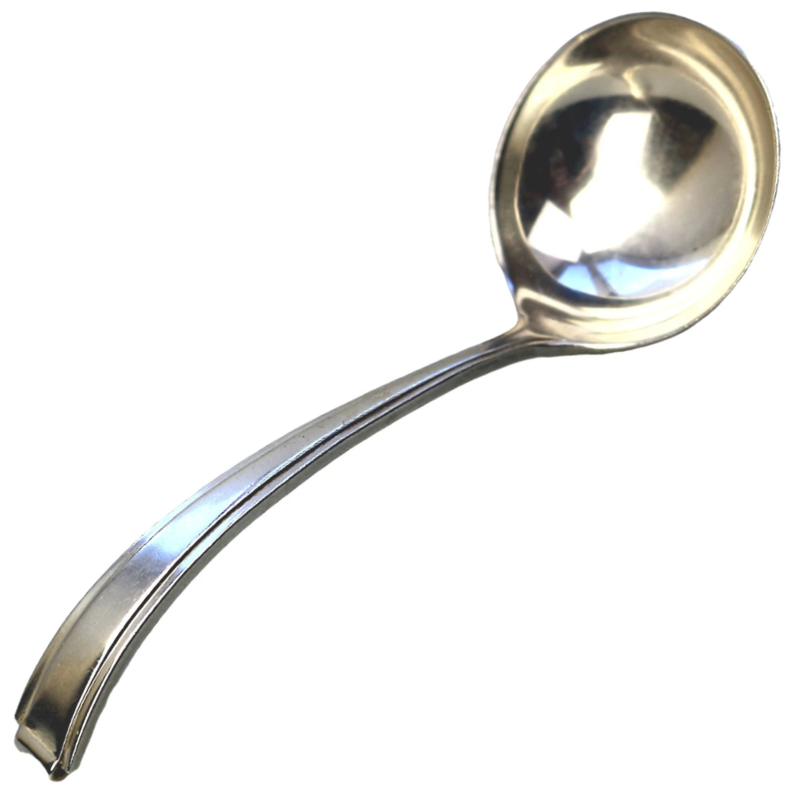 An Art Deco design English sterling solid silver Sauce Serving Ladle 28g C.1931
