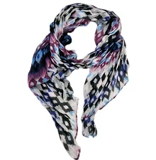 Women's Fashion Scarf Pink White Blue Black Multi Rectangle Unbranded Chiffon 