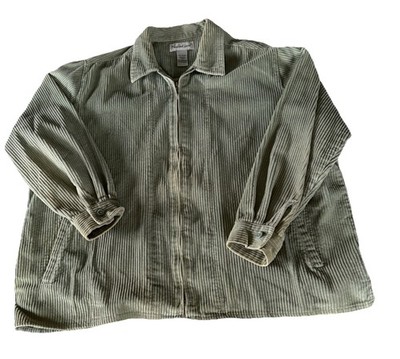 Vintage 90s NorthCrest Corduroy Bomber Jacket Women's 2X Thick Cord Full Zip