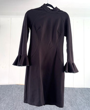 Tahari Black Bell Sleeve Sheath Dress Women’s Size M Mock Neck Stunning Party