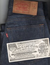 Vintage 1966 Levi's 701-0117 - 25x33 NWT Super Rare USA Student Button Fly-501