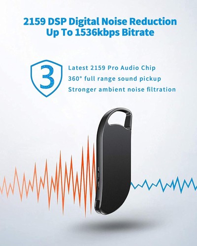Vandlion 64GB USB-C Voice Recorder Noise Reduction MP3 WAV Lectures Meetings New - Picture 4 of 12