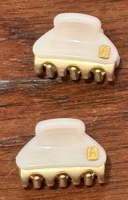 Authentic Alexandre De Paris Mini Claw Hair Clip In Cream 1.5 CM Set Of 3 New