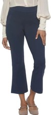 Felina Women's Tummy Control Pull-On Kick Crop Pant, Sea Captain Navy , Large