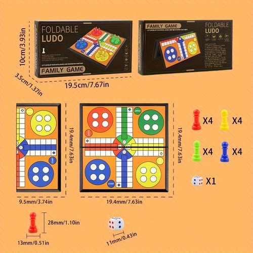 Flying Chess tragbares Set ohne Magnet faltbar Desktop Spiel für Familienfeier - Bild 5 von 6