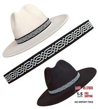 Celtic Knot Cowboy Hat Band, Hatband for Fedora Western Panama Black Cream