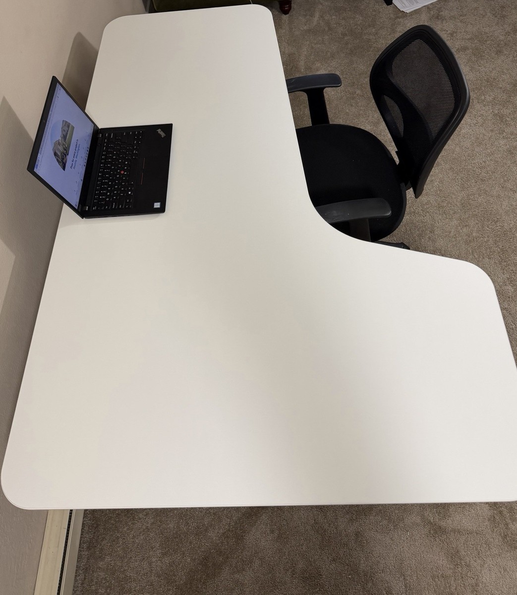 IKEA Bekant Adjustable Height Corner Desk White/Black 160x110 cm