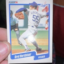 Fleer 1990 Orel Hershiser #399 Los Angeles Dodgers Baseball Trading Card