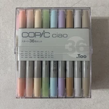 Genuine: Brand New Sealed .Too Copic Ciao Marker 36 Color Start Set