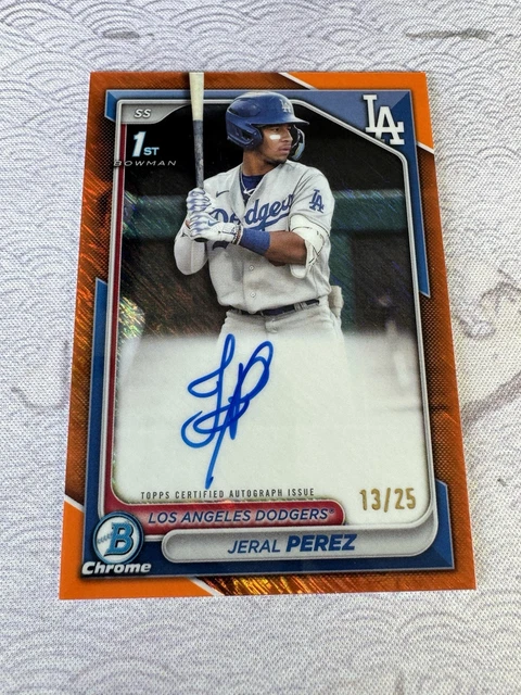 2024 Bowman Chrome - Prospect Autographs Jeral Perez Orange Shimmer /25