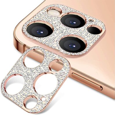 Bling Cover For iPhone 13 12 Pro Max 11 3D Diamond Camera Lens Protector Sticker