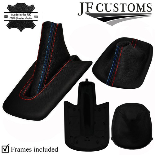 TRI STITCH LEATHER SHIFT E BRAKE BOOT+PLASTIC FRAME FOR BMW Z4 E85 E86