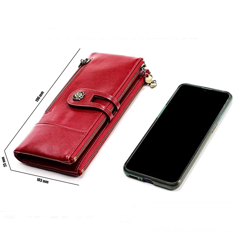 Hot Selling Women's Fashion Trend Long Clutch Faux Leather Vintage Wallet New - Image 2 of 4