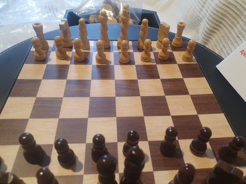 Dal Negro Magnetic Travel Leather Chess Set/Draughts With Drawers New - Picture 7 of 10