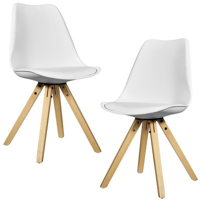 en.casa 2x Design Stühle Esszimmer Weiß Stuhl Holz ...