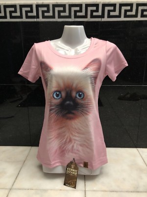 Schönes Kinder T-Shirt Tiermotiv Katze XL